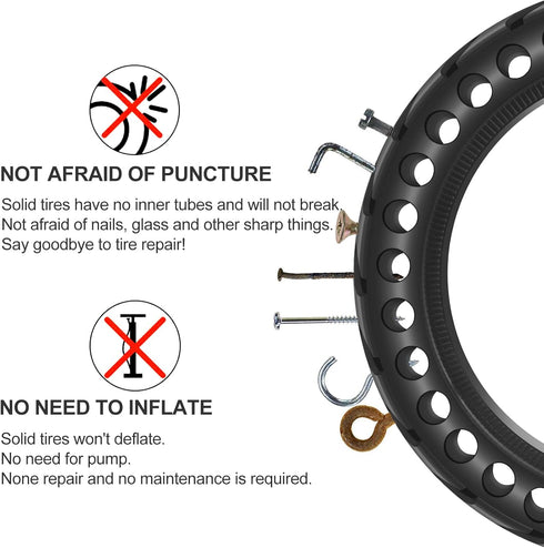 Xiaomi M365 / Gotrax GXL V2 Solid Tire, 8.5 inches Explosion Proof Tire for Electric Scooter (1 PCS)
