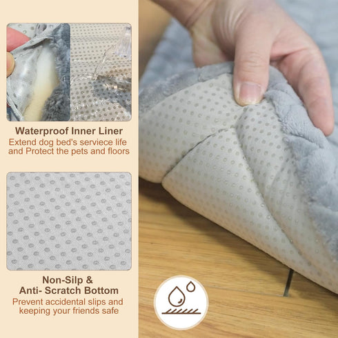 BEAUTYZOO Dog Crate Mat Pad, Soft High Resilience Foam, Anti-Slip Washable Mattress for Jumbo Extra Large Large Medium
