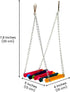 SunGrow Parrot Cage Hammock Swing, Colorful Wooden Swing with Metal Chain, 1 Pack