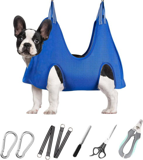 ATESON Pet Grooming Hammock for Small Dogs & Cats with Nail Clippers/Nail