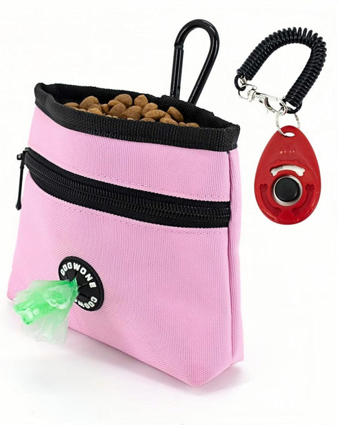 COOWONE Dog Treat Pouch with Clicker, Detachable Training Bag, 900D Oxford Cloth, Magnetic Closure for Small Dog Walking