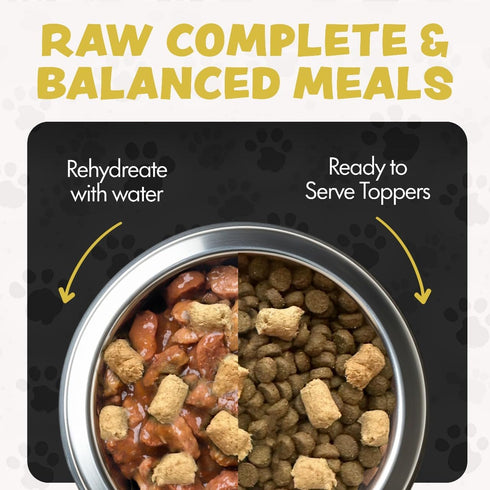 16 Oz (500+Pieces) 96% Freeze Dried Dog Food for Small & Large Dogs, Chicken Dog Food Toppers for Picky Eaters, USA