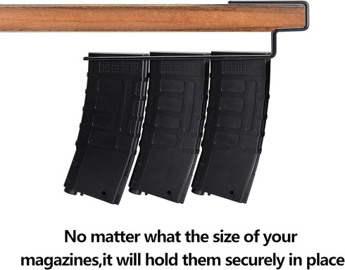 Universal Pistol Magazine Holder, Pack of 2 Under Gun Safe Shelf Magazine Storage, Organizer & Accessories for Most