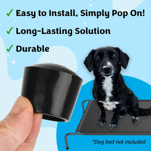 IMPRESA 4 Pack Elevated Dog Bed Feet, 1” Wide to Protect Floors, Raised Dog Bed Stabilizers, Attachable Dog Cot Bed Leg