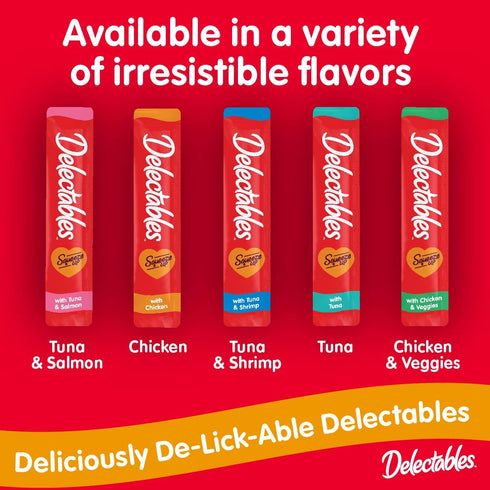 Hartz Delectables Squeeze Up Variety Packs, 72 Count - Interactive Lickable Wet Cat Treats