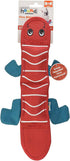 Outward Hound Fire Biterz Red Lizard Plush Interactive Dog Toy, Medium