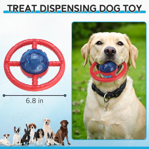 Treat Dispensing Dog Toys, Slow Feeder for Health Eating, Interactive Dog Toys for Boredom, Durable Dog Food Puzzle