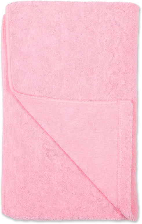 Bone Dry Pet Grooming Towel Collection - Absorbent Microfiber X-Large, 41x23.5", Embroidered Pink