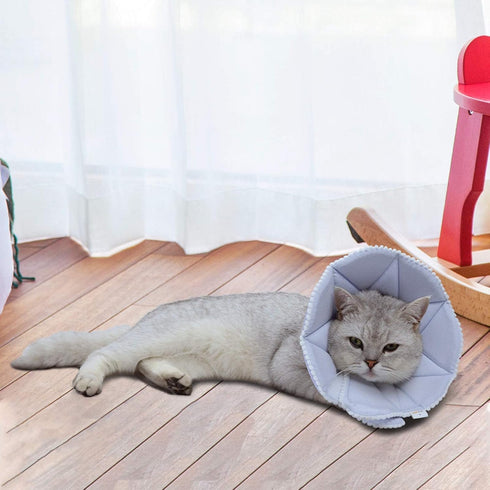 Soft Cat Recovery Collar - Adjustable Dog Cat Cone for Surgery, Protective Collar for Kitten and Puppy, Small, Blue