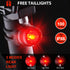 Victagen 5000 Lumens 3LED Bike Lights for Night Riding, USB Rechargeable Headlight, 6 Modes, Front and Back
