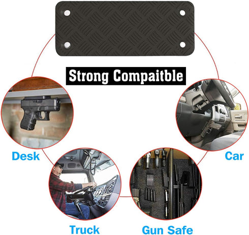 Gun Magnet Mount, 55 lb Rating, Rubber Coated Holder for Handgun, Shotgun, Rifles, Revolvers