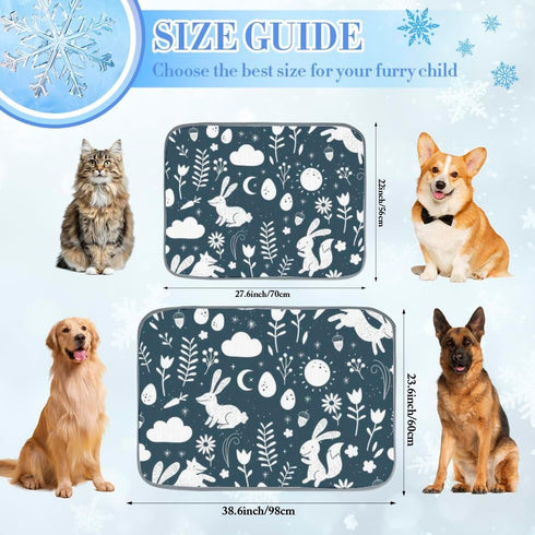 imiBBWQu Summer 27" 22" Cooling Pad Easter Patterns Dog Bad Mat Washable Cooling Pad for Dogs Pet Water Bed Mat