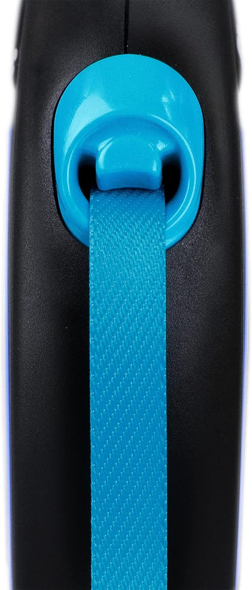 Flexi New Neon Tape Blue Small 5m Retractable Dog Leash for Dogs Up to 15kgs/33lbs