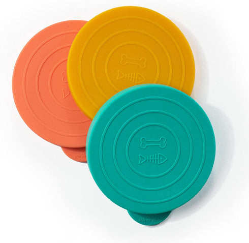 Pet Food Lids, Variety Mix 3 Pack, Bone Appetit Wet Food Can Covers