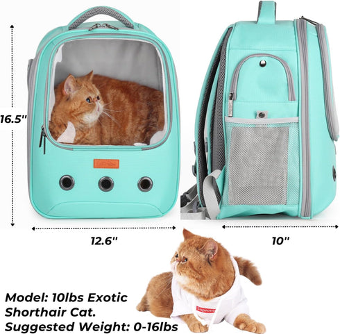 Lollimeow Airline-Approved Pet Carrier Backpack - Bubble Carrier for Cats & Puppies, Designed for Travel & Outdoor Use,