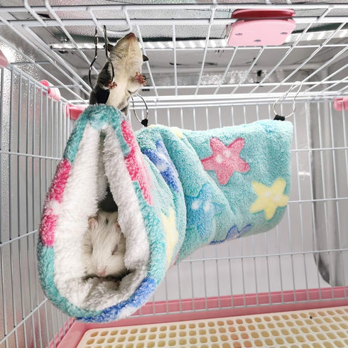 LEFTSTARER Guinea Pig Accessories, Sugar Glider Cage Accessories, Hamster Rat Toys, Ferret Hammock (Green-Star)