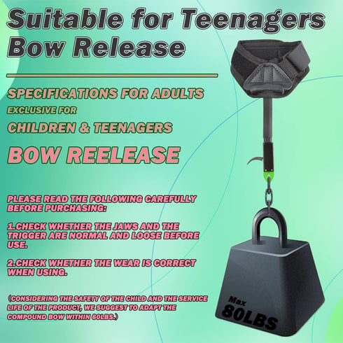 ZSHJGJR Archery Bow Release Aid, 360° Metal Pliers Jaws for Children & Teens