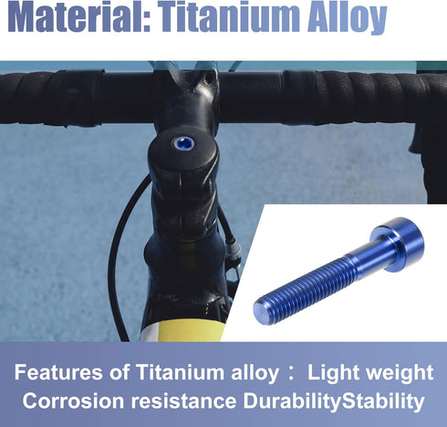 uxcell Blue Universal M6x35 Bike Stem Bolt Bicycle Headset Accessory