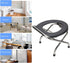 NOENNULL Portable Toilet for Camping, Stainless Steel Foldable Camp Toilet, Portable Camping Toilet with Soft Seat
