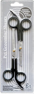 Pet Magasin Japanese Stainless Steel Grooming Scissors (2), Round Tip for Facial Hair and Body Trimming, Black