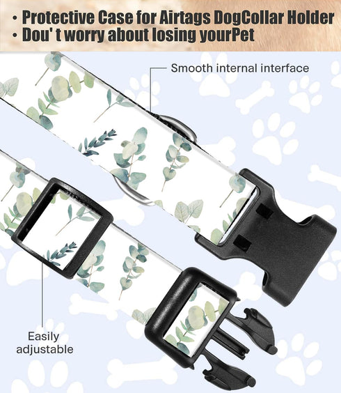 Cute Boho Leaf Dog Collar - Personalized Adjustable Soft Collars for Small Medium Large Dogs with Quick Release Buckle