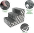 Best Pet Supplies Foldable Foam Pet Steps for Small Dogs & Cats, Portable Ramp for Couch, Non-Slip Support, Gray