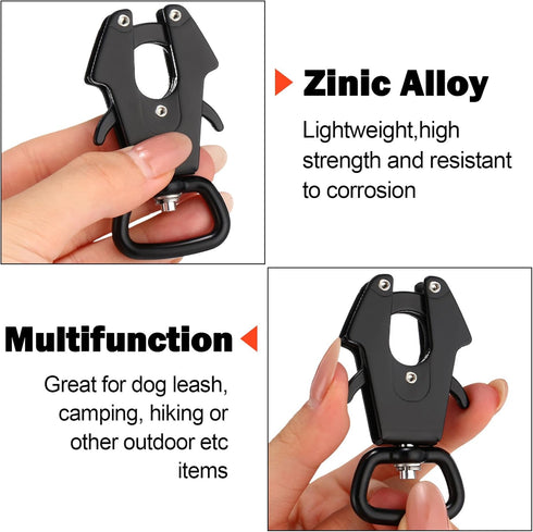 Reginary 2 Pcs Frog Clip Dog Leash Clip - 360 Degree Swivel Heavy Duty Quick Release Metal Buckle