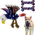 3 pcs Independence Day Pet Squeaky Toys, Plush Bald Eagle Toy with Crumpled Paper Squeaky Dog Interactive Toy for Small