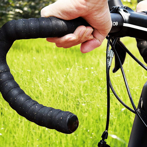 LSSH Cork Bike Handlebar Tape, Cycling Handle Wraps, EVA Road Bike Handlebar Tape – 2 Rolls (Black)