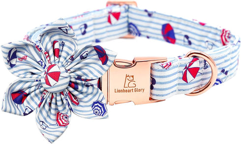Lionheart Glory Summer Dog Collar with Flower, Adjustable Flower Collar for Small Medium Large Dogs