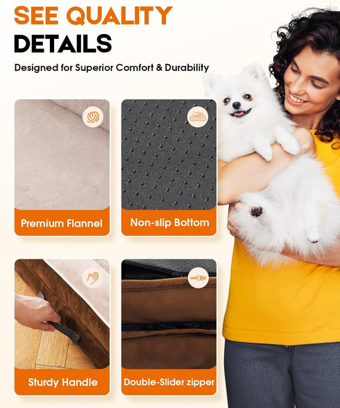 Medium Orthopedic Dog Bed, Egg Foam Couch with Removable Washable Cover, Waterproof Sofa Bed with Non-Slip Bottom,