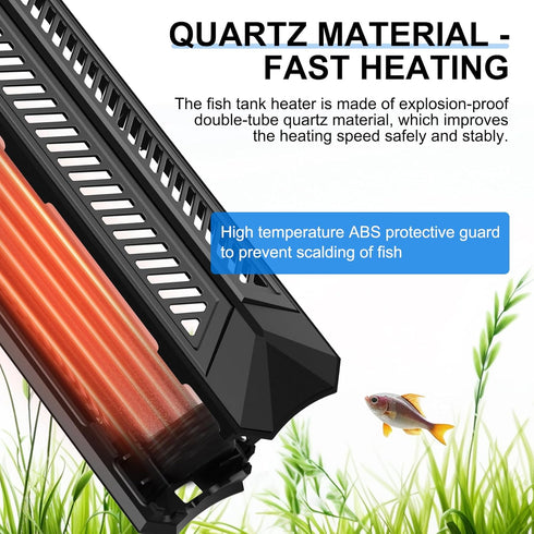 500W Adjustable Aquarium Heater, Digital Display Controller, Submersible Water Heater for 66-132 Gal Tanks
