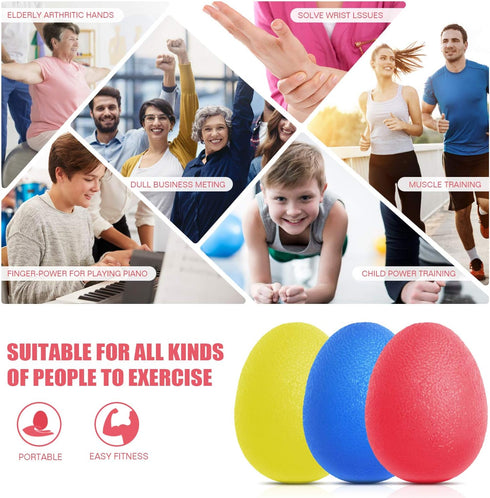 Peradix Hand Grip Strength Trainer, Stress Relief Ball for Adults and Kids, Set of 3 Finger Resistance Tools