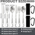 Hushee 6 Set Backpacking Set Pcs Titanium Flatware Knife Fork Spoon Ultralight Camping Spoon Fork Camping Utensil