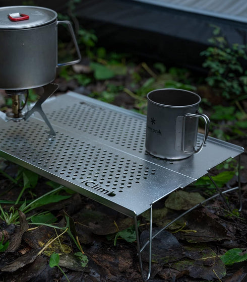 Backpacking iClimb Mini Solo Folding Table Ultralight Compact for Camping Hiking Beach Picnic (Silver - S)