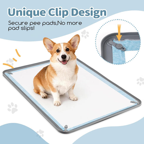 Greatbond Dogs,25 36 Inch Pee Pad Holder for x Dog Potty Tray with Silicone Clips Dog Puppy Pad Tray,Non-Slip
