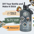 One Gallon Insulated Water Bottle, 128oz Large Sports Stainless Steel Jug with DIY Stickers, Leak-proof Triple Wall