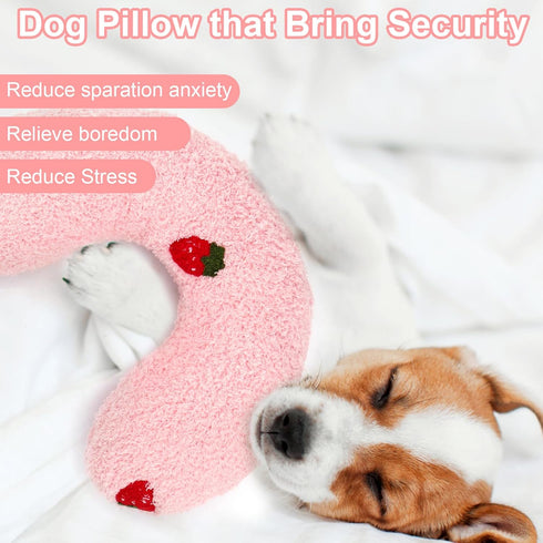 Mity rain Dog Pillow, Ultra Soft Anxiety Relief Pillow for Dogs, High Density Calming Pillow for Joint Relief, Pink