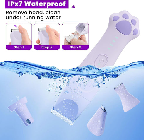 4-in-1 IPX7 Trimmer Trimmer Veeconn Dog Clippers for Grooming - Dog Clippers Grooming Kit with Low Noise & Waterproof