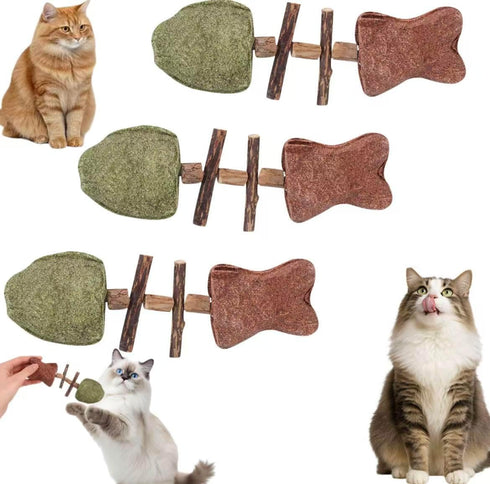 Generic 3PCS Purrident New Creative Fish Bone Cat Toys-Fix Your Cats Dental Health,Natural