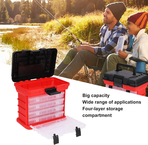 Fishing Tackle Box Kit Multifunctional Portable 4 Layer Fishing Tackle Box with Handle for Tools