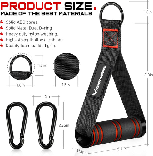 Gym Exercise Handles, Replacement Attachments for Cable Machine Pulleys, Home Gym Add On Equipment
