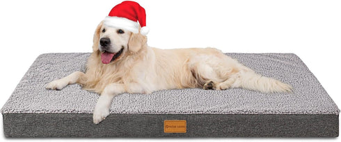 Patas Lague Orthopedic XXL Dog Bed, 48''X30'', Egg Crate Foam, Waterproof Removable Washable Cover, Big Large Dog Bed,