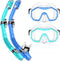 Snorkeling Gear for Adults, Dry-Top Snorkel Set with 180° Panoramic Diving Mask for Swimming