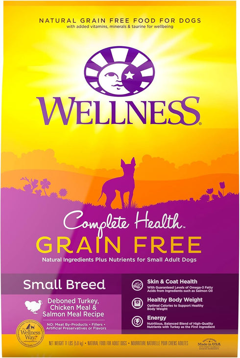 Wellness Complete Health Grain-Free Small Breed Dry Dog Food, Natural Ingredients, 11-Pound Bag