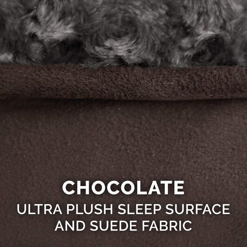 Furhaven Orthopedic Dog Bed for Medium/Small Dogs, Removable Washable Cover, Ultra Plush Faux Fur & Suede Luxe Lounger