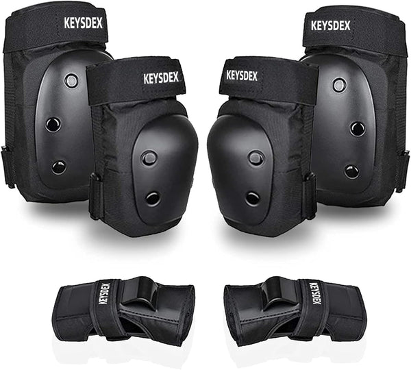 KEYSDEX Adult/Kids 6 in 1 Protective Gear Set,Breathable Comfortable PP Shell EVA Cushion