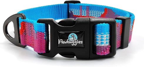 Jacquard Dog Collar, Adjustable Pet Dog Collar for Medium Dogs with Quick Release Buckle, Durable Breathable & Fade