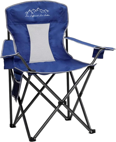 Folding Camping Chair, Foldable Lawn Chair Breathable Mesh with Water-Proof Coating, 325lb