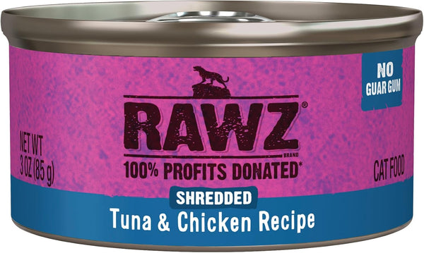Rawz Natural Premium Shredded Canned Cat Wet Food - Grain Free Made